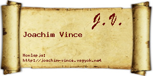 Joachim Vince névjegykártya